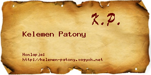 Kelemen Patony névjegykártya